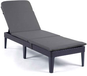 Leżak ogrodowy Keter Jaipur grafit z poduszką Bazkar Premium S49 6