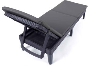 Leżak ogrodowy Keter Jaipur grafit z poduszką Bazkar Premium S49 8
