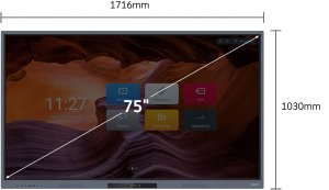 75HD1 METZ Monitor interaktywny 75 cali 4K dotykowy DLED Wi-Fi6 LAN 4GB/32GB 24/7 Android 11 z uchwytem ściennym 12