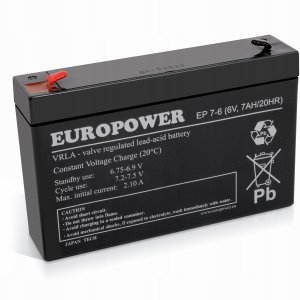Akumulator EP7-6 EUROPOWER 6V 7AH 2