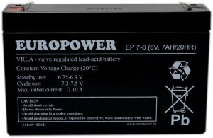 Akumulator EP7-6 EUROPOWER 6V 7AH 3