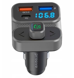 Transmiter FM Bluetooth 5.3 Ładowarka Samochodowa USB Type-C PD 36W Proove / FMLX20120003 / LUXOR SE 6