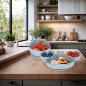 Naczynia silikonowe dla dzieci niemowląt krab zestaw 9 elementów niebieskie Kik Sp. z o. o. Sp. k. 9