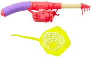 LeanToys Zestaw Do Łowienia Rybek Stolik Krab 10 Rybek Wędka Sitko Różowy LEAN Toys 3