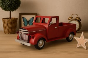 Ozdoba metalowa Samochód czerwony 49 cm 7