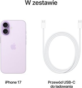 Smartfon Apple iPhone 17 8/256GB Fioletowy  (MG6M4ZD/A) 7
