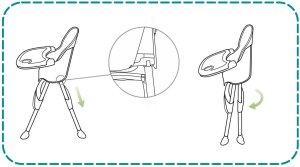 Krzesełko do karmienia ze stolikiem + śliniaczek Milo Ricokids szary 13