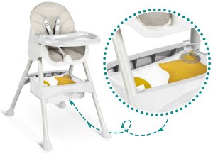 Krzesełko do karmienia ze stolikiem + śliniaczek Milo Ricokids szary 6