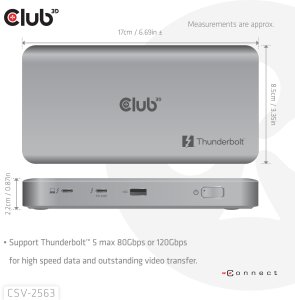 Stacja/replikator Club 3D CLUB3D CSV-2563 huby i koncentratory 3