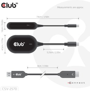 Adapter AV CLUB3D CSV-2570 huby i koncentratory USB Type-C 2