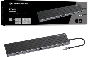 CONCEPTRONIC 14-1 Dock USB-C->2xHDMI/DP/2xUSB-C/+ 18cm sw 5
