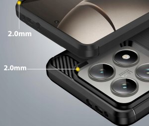 Etui do Xiaomi 14T Pro Pancerne Carbon CASE + Szkło OCHRONNE 9H 4