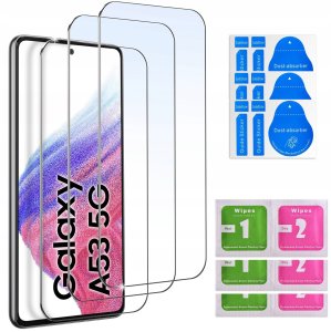 ZESTAW Etui do Samsung A53 5G | Matowe Czarne Silikon Slim +3 SZTUKI SZKŁO 4