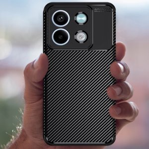 ZESTAW Etui do Xiaomi Redmi Note 13 5G Pancerne Carbon CASE +3 SZTUKI SZKŁO 9
