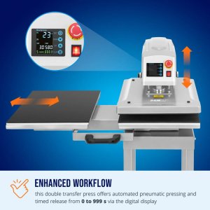 Prasa termotransferowa pneumatyczna podwójna 40 x 50 cm MSW 7