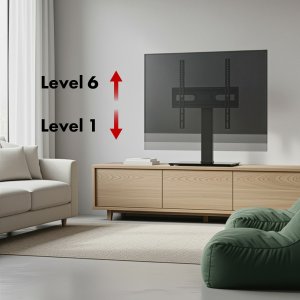 Maclean Uniwersalny stojak do TV Maclean, na szafkę RTV, podstawka, max.  40kg, max. VESA 400x400, regulacja wysokości i kąta, dla TV 32 9