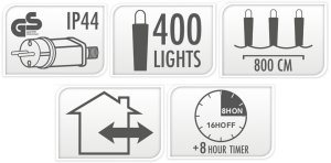 Lampki choinkowe LED z efektem bieżącej wody, 400 szt. 4