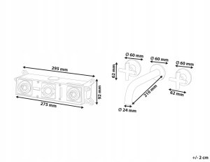 Bateria umywalkowa podtynkowa KAIETEUR Mosiądz Czarny 3