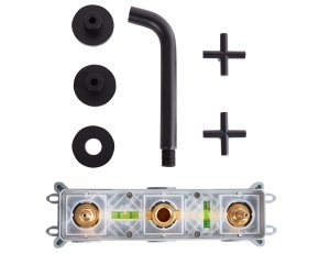 Bateria umywalkowa podtynkowa KAIETEUR Mosiądz Czarny 6