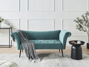 Szezlong NANTILLY Welur Lazurowy 2