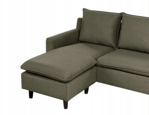 Narożnik dla 3 osób ELVENES Ciemnozielony Prawostronny 7