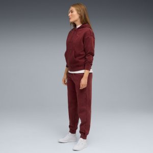 Puma Bluza damska z kapturem kangurka ESS Elevated Relaxed Wash Hoodie bordowa 688103 96 L 5