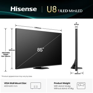 Hisense U8Q  85''  4K UHD  ULED  Mini LED  melna - Televizors  85U8Q (6942351419640) 2