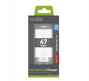 SBS Wall Charger  2xUSB-C  67 W  balta - Ladetajs TETRGAN2C70SLIM (8018417489525) 2