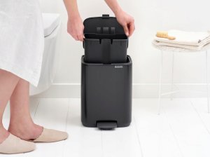 BRABANTIA atkritumu tvertne ar pedāli  7L  Matt black 237867 237867 (8710755237867) 8