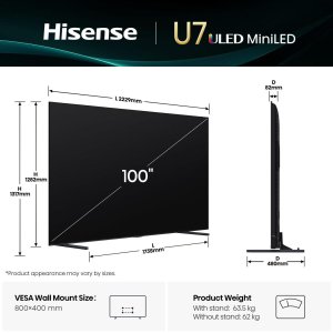 Hisense U7Q  100''  4K UHD  Mini LED  melna - Televizors  100U7Q (6942351418414) 2
