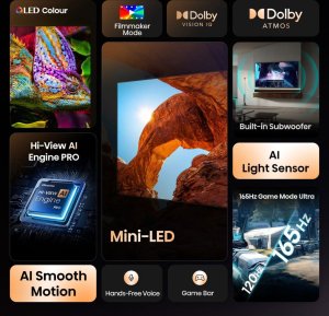 Hisense U7Q  100''  4K UHD  Mini LED  melna - Televizors  100U7Q (6942351418414) 3