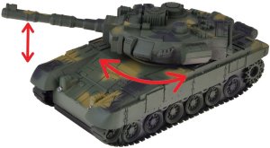 Jokomisiada Czołg RC na Pilota Obracana Wieżyczka Światła Realistyczne dźwięki RC0728 7