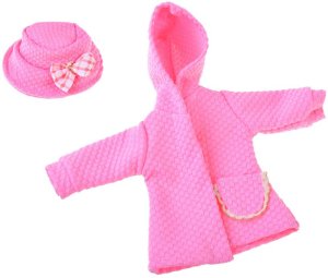 Jokomisiada Różowy zestaw ubranek dla lalki 36-40 cm Sukienka Płaszczyk Kapelusz ZA5839 5