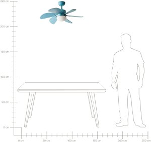 Wentylator sufitowy z lampą LOGAR Z pilotem Niebieski 11