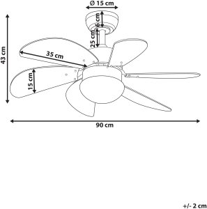 Wentylator sufitowy z lampą LOGAR Z pilotem Niebieski 3