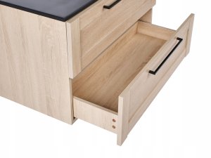 Szafka łazienkowa wisząca z umywalką TARIJA 80 cm 46 cm Jasnobrązowy 9