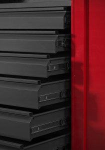 Warsztatowo-narzędziowa szafa metalowa DAREK, 920 x 1850 x 500 mm, antracytowo-czerwona 4