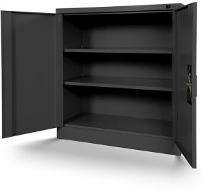 Szafka stalowa do biura BEATA, 900 x 930 x 400 mm, antracytowa 4