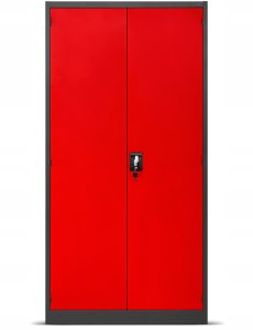 Warsztatowo-narzędziowa szafa metalowa SZYMON, 920 x 1850 x 500 mm, antracytowo-czerwona 5