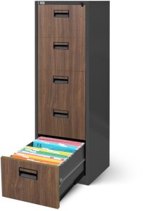 Jan Nowak Metalowa szafa kartotekowa SARA V5 460 x 1630 x 620 mm Eco Design* antracytowa/ orzech 2