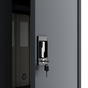 Biurowa szafa metalowa na akta ALEX, 450 x 1850 x 400 mm, antracyt 6