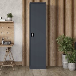 Biurowa szafa metalowa na akta ALEX, 450 x 1850 x 400 mm, antracyt 8