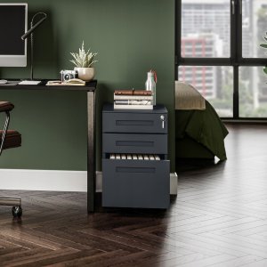 Kontenerek pod biurko KATE 390 x 600 x 500 mm, antracytowy 13