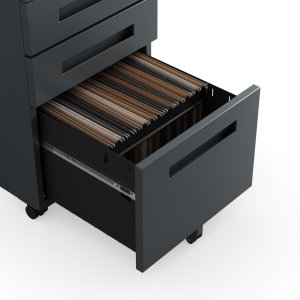 Kontenerek pod biurko KATE 390 x 600 x 500 mm, antracytowy 7
