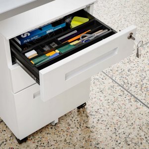 Kontenerek pod biurko KATE 390 x 600 x 500 mm, biały 13