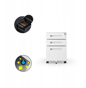 Kontenerek pod biurko KATE 390 x 600 x 500 mm, biały 14