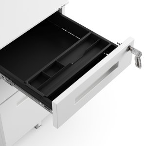 Kontenerek pod biurko KATE 390 x 600 x 500 mm, biały 8