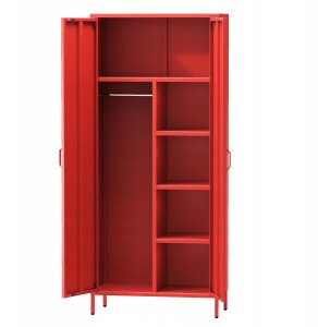 Szafa na ubrania FLAVIO, 800 x 1850 x 450 mm, Modern: czerwona 3