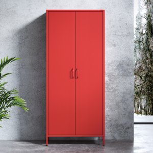 Szafa na ubrania FLAVIO, 800 x 1850 x 450 mm, Modern: czerwona 8
