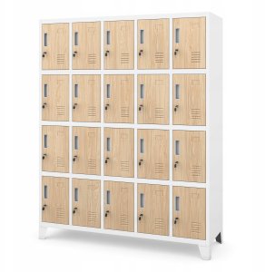 Jan Nowak Szafa ze schowkami ROBERT, 1360 x 1720 x 450 mm, Eco Design: biała/dąb sonoma 2